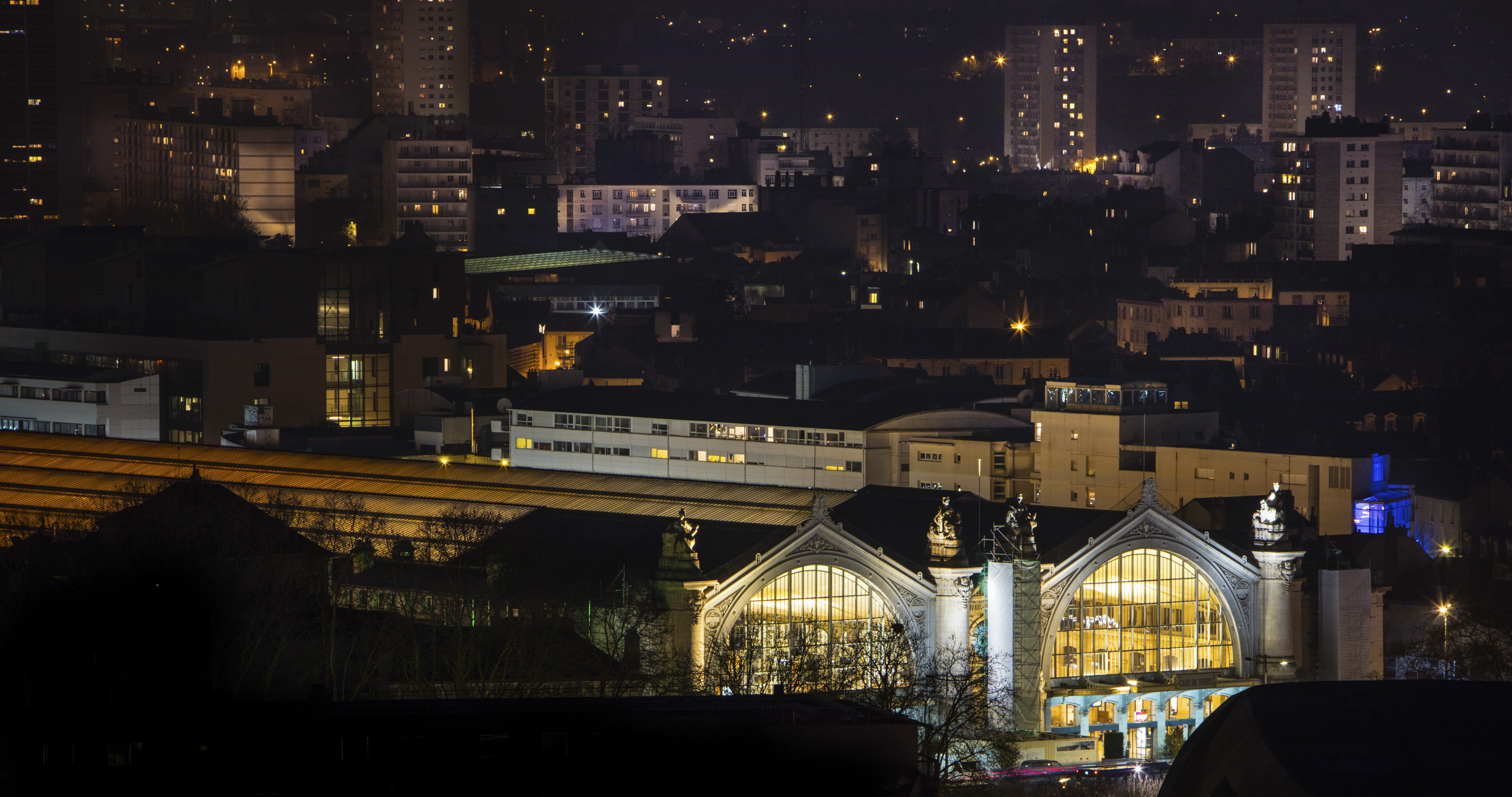 Tours vue depuis la cathédrale, la gare Sncf - Février 2017