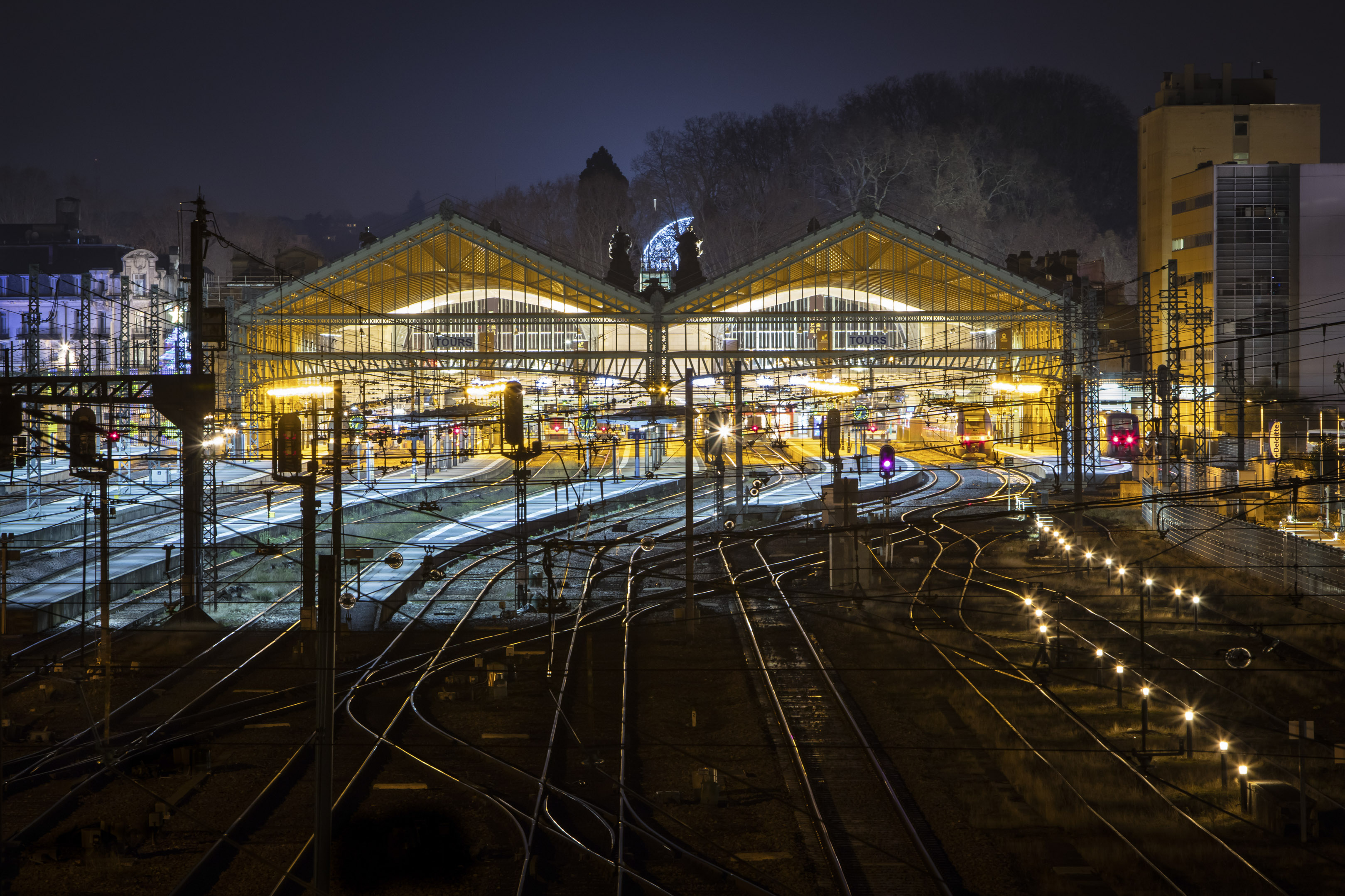 La gare, depuis la passerelle Fournier - Décembre 2016